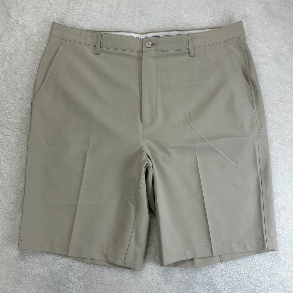 FootJoy Performance Golf Shorts Mens 40 Beige Flat Front Lightweight Breathable